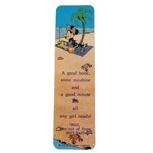 Vintage 80s Minnie Mouse Bookmark sand ruler Walt Disney One Stop Posters 26-096
